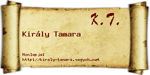 Király Tamara névjegykártya